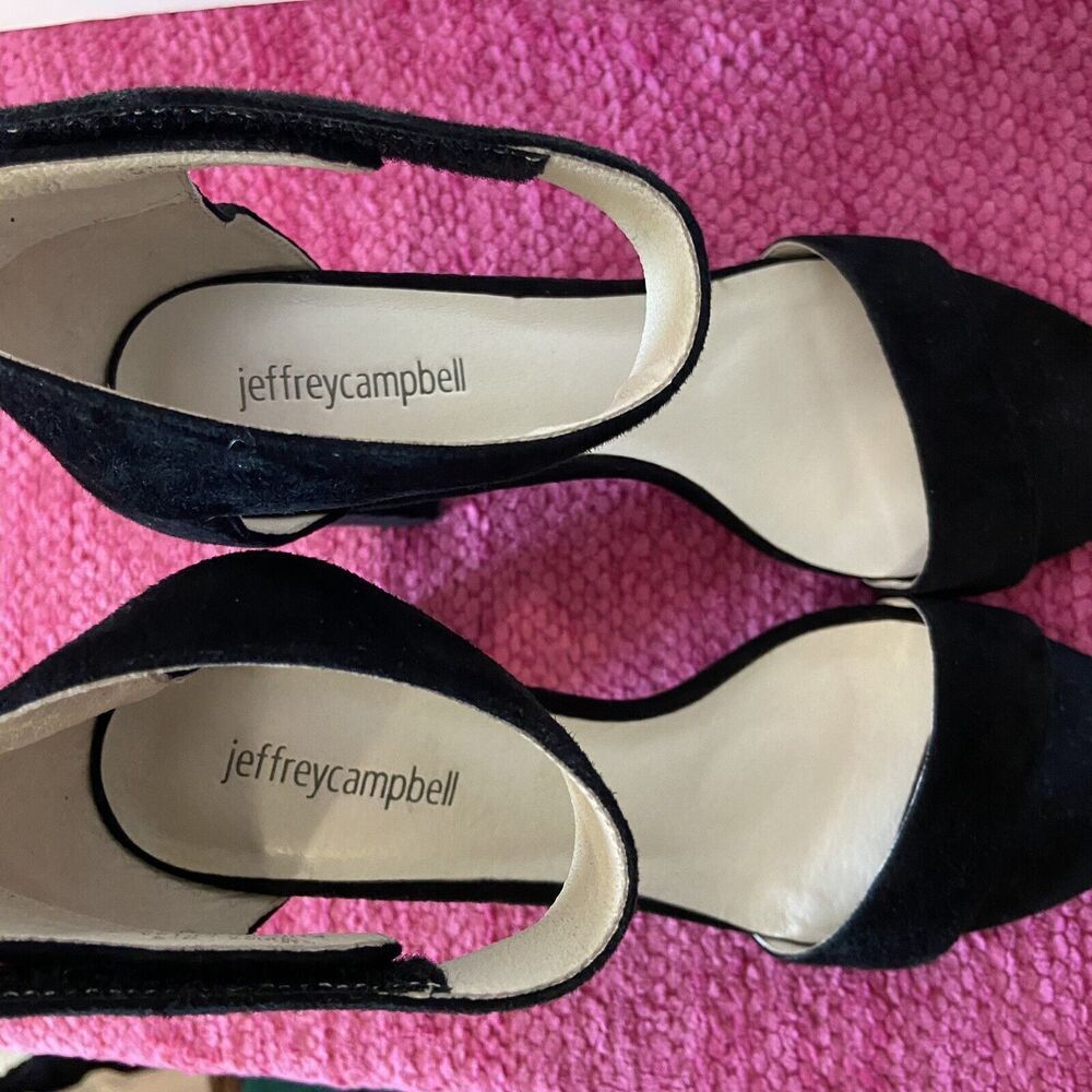 Jeffrey Campbell Lindsay Sandal Heels Black Suede Size 9.5 - Picture 8 of 14